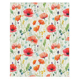 Watercolor Poppies in 8' x 10' Size