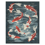 Koi Pond Blue in 8' x 10' Size