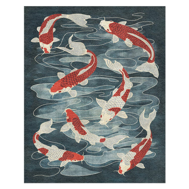 Koi Pond Blue in 8' x 10' Size