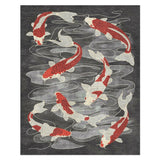 Koi Pond Charcoal in 8' x 10' Size