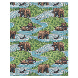 Bears Catching Salmon in 8' x 10' Size