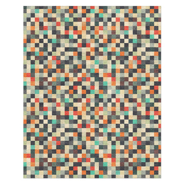 Pixel Mosaic Multicolor Earthtone in 8' x 10' Size