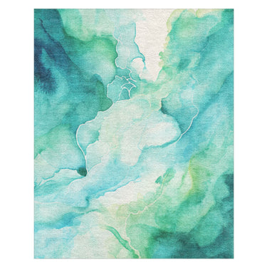 Zephyr Watercolor Blue & Green in 8' x 10' Size