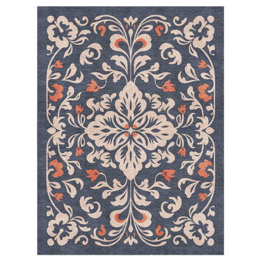 Annette Navy & Orange in 9' x 12' Size