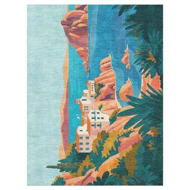 Mediterranian Cliffside Village in 9' x 12' Size