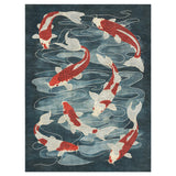 Koi Pond Blue in 9' x 12' Size