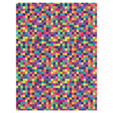 Pixel Mosaic Multicolor Vibrant in 9' x 12' Size
