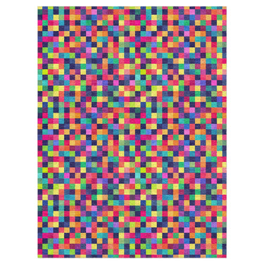 Pixel Mosaic Multicolor Vibrant in 9' x 12' Size