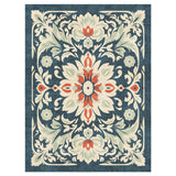 Eugina Seafoam & Navy in 9' x 12' Size