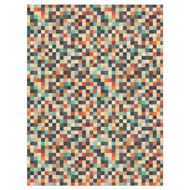 Pixel Mosaic Multicolor Earthtone in 9' x 12' Size