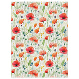 Watercolor Poppies in 9' x 12' Size