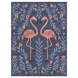 Flamingo Friends Navy in 9' x 12' Size