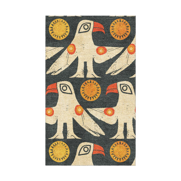 Tribal Birds Black in 1.5' x 2.5' Size