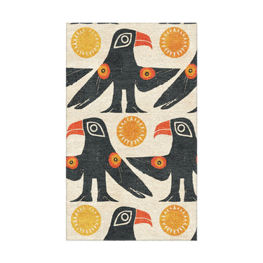 Tribal Birds Ivory in 1.5' x 2.5' Size