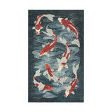 Koi Pond Blue in 1.5' x 2.5' Size