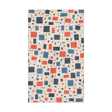Geometric Confetti Blue & Red in 1.5' x 2.5' Size