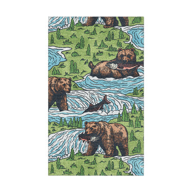 Bears Catching Salmon in 1.5' x 2.5' Size
