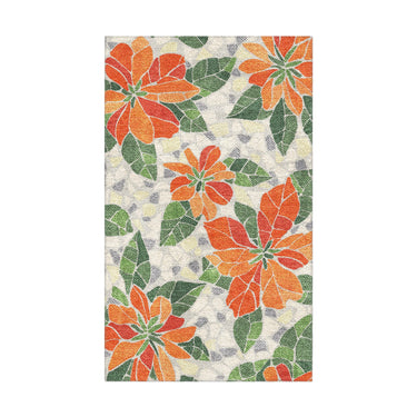 Mosaic Poinsettia Orange in 1.5' x 2.5' Size