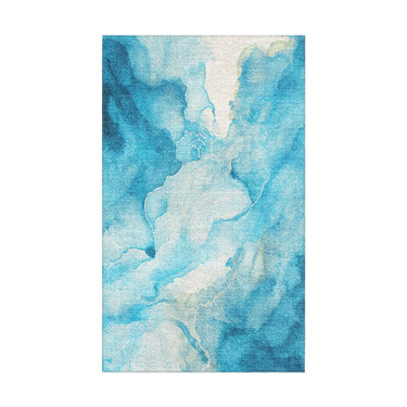 Zephyr Watercolor Azure Blue in 1.5' x 2.5' Size