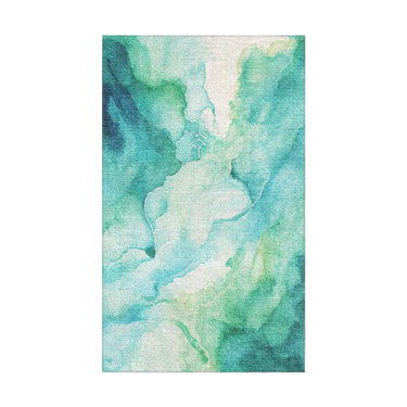 Zephyr Watercolor Blue & Green in 1.5' x 2.5' Size