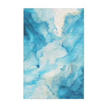 Zephyr Watercolor Azure Blue in 2' x 3' Size