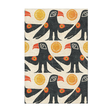 Tribal Birds Ivory in 2' x 3' Size