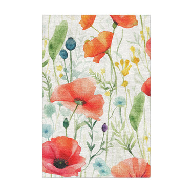 Watercolor Poppies in 2' x 3' Size