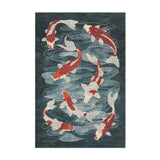 Koi Pond Blue in 2' x 3' Size