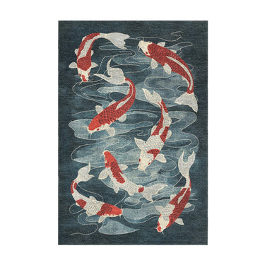 Koi Pond Blue in 2' x 3' Size
