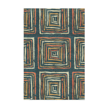 Diego Orange & Navy in 2' x 3' Size