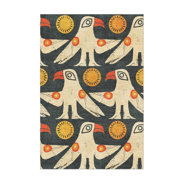 Tribal Birds Black in 2' x 3' Size
