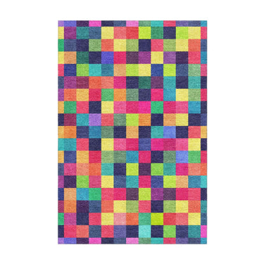 Pixel Mosaic Multicolor Vibrant in 2' x 3' Size