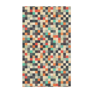Pixel Mosaic Multicolor Earthtone in 3' x 5' Size