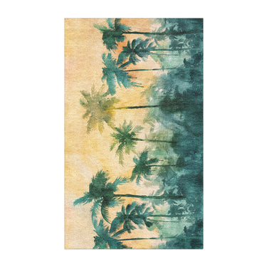 Sunset Palms Green & Orange in 5x3ft Size