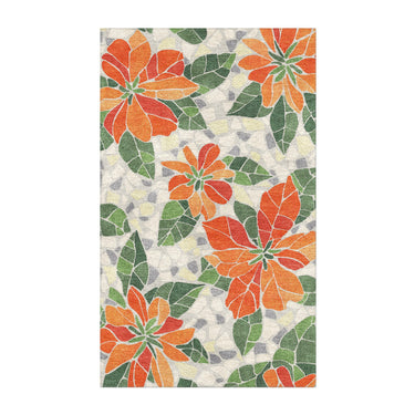 Mosaic Poinsettia Orange in 3' x 5' Size