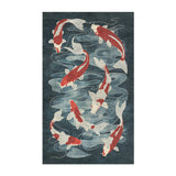 Koi Pond Blue in 3' x 5' Size