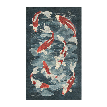 Koi Pond Blue in 3' x 5' Size
