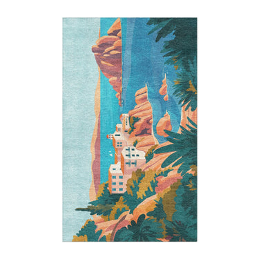 Mediterranian Cliffside Village in 3' x 5' Size