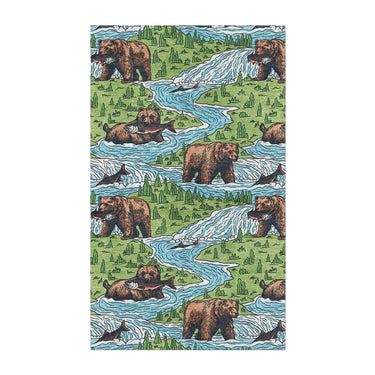 Bears Catching Salmon in 3' x 5' Size