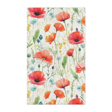 Watercolor Poppies in 3' x 5' Size