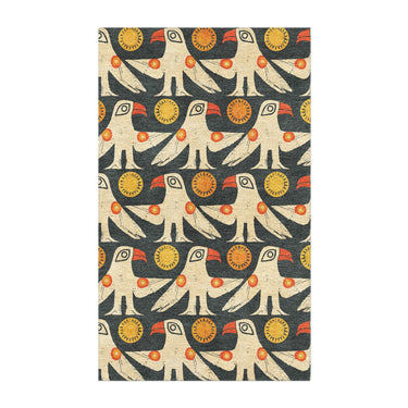 Tribal Birds Black in 3' x 5' Size