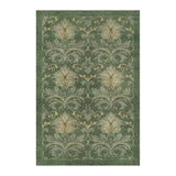 Agnes Damask Deep Olive Green in 4' x 6' Size
