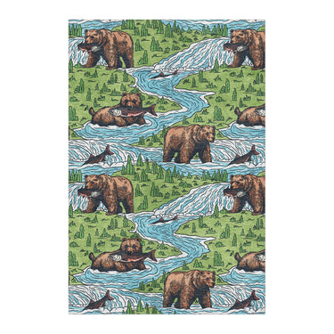 Bears Catching Salmon in 4' x 6' Size