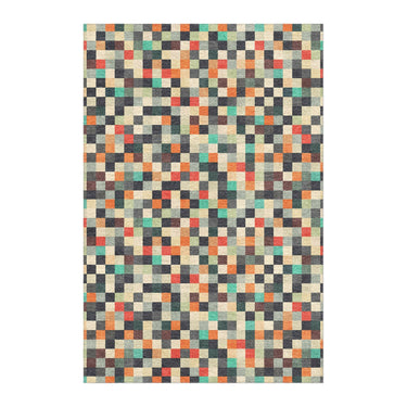 Pixel Mosaic Multicolor Earthtone in 4' x 6' Size