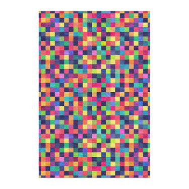 Pixel Mosaic Multicolor Vibrant in 4' x 6' Size