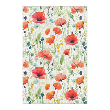 Watercolor Poppies in 4' x 6' Size