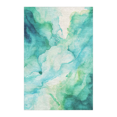 Zephyr Watercolor Blue & Green in 4' x 6' Size