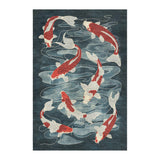 Koi Pond Blue in 4' x 6' Size
