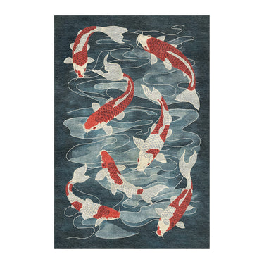 Koi Pond Blue in 4' x 6' Size