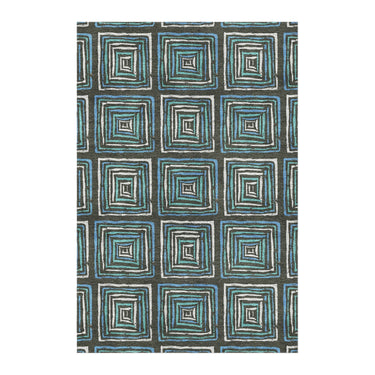 Diego Navy & Turquoise in 4' x 6' Size